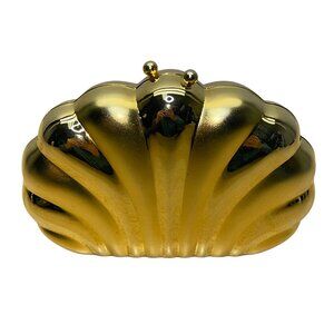 Carla Marchi Women’s Gold Metal Shell & Black Lining Convertible Crossbody Bag